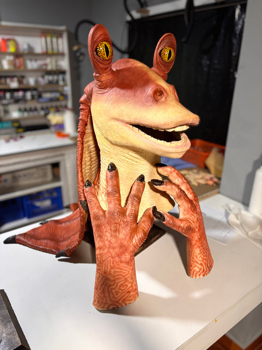 JAR JAR LATEX MASK/DISPLAY SCULPTURE